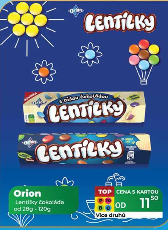 Orion Lentilky čokoláda od 28g - 120g  