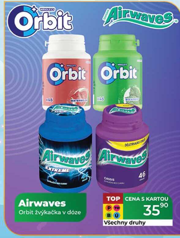 Airwaves Orbit žvýkačka v dóze 