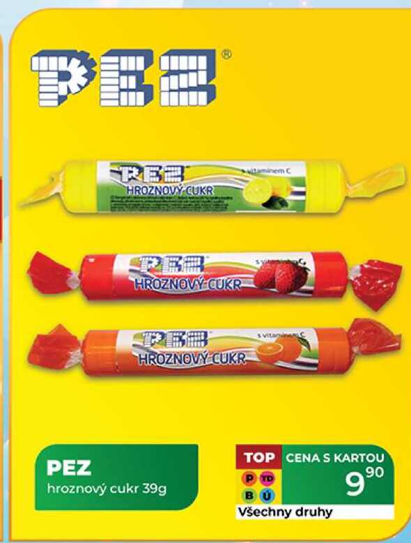 PEZ hroznovy cukr 39g 