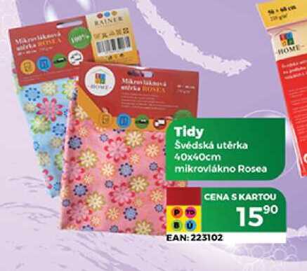 Tidy Švédská utěrka 40x40cm mikrovlákno Rosea
