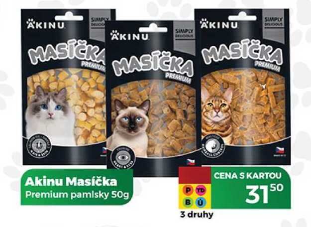 Akinu Masíčka Premium pamlsky 50g 
