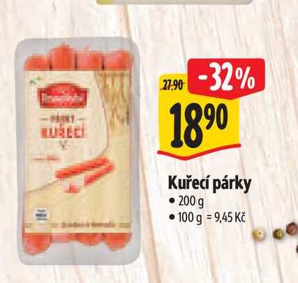   Kuřecí párky 200 g 