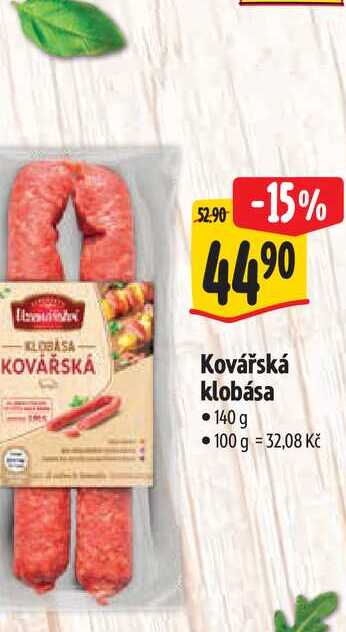   Kovářská klobása 140 g 