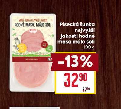Písecká šunka nejvyšší jakosti hodně masa málo soli 100 g 