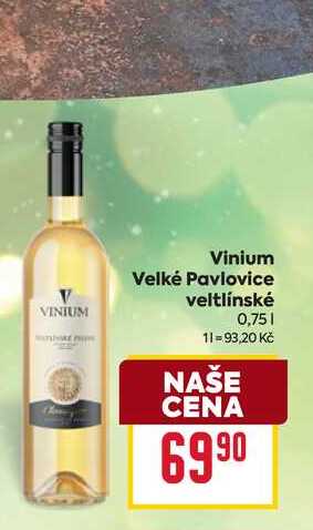 Vinium Velké Pavlovice veltlínské 0,75l
