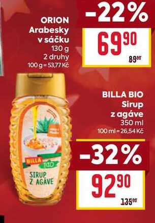 BILLA BIO Sirup z agáve 350 ml