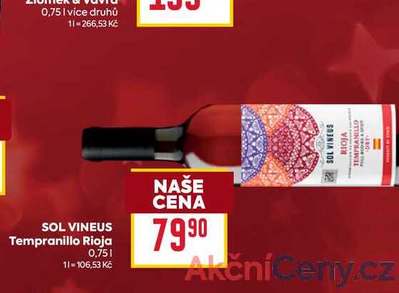 SOL VINEUS Tempranillo Rioja 0,75l