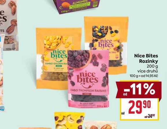 Nice Bites Rozinky 200 g 