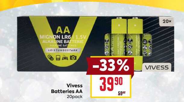 Vivess Batteries AA 20pack