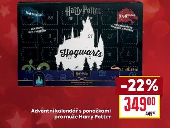 Adventní kalendář s ponožkami pro muže Harry Potter