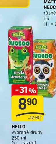HELLO vybrané druhy 250 ml