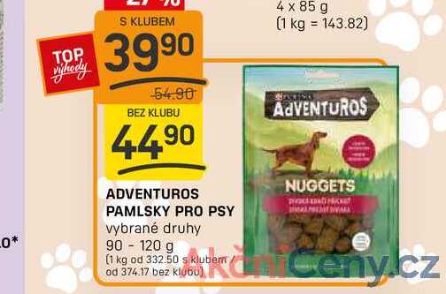 ADVENTUROS PAMLSKY PRO PSY vybrané druhy 90-120 g 