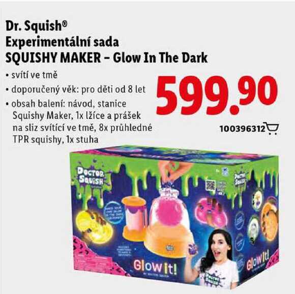 Dr. Squish Experimentální sada SQUISHY MAKER - Glow In The Dark 