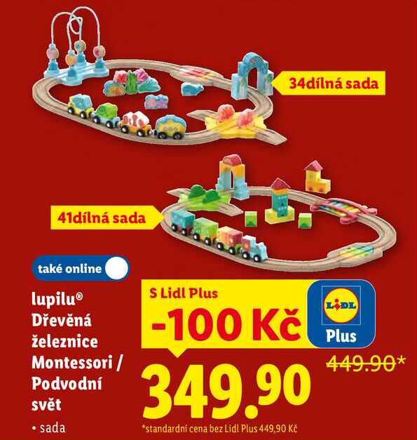 lupilu Dřevěná železnice Montessori/Podvodní svět 