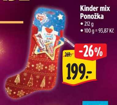 Kinder mix Ponožka, 212 g 