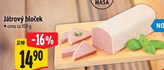 Játrový bloček, cena za 100 g 