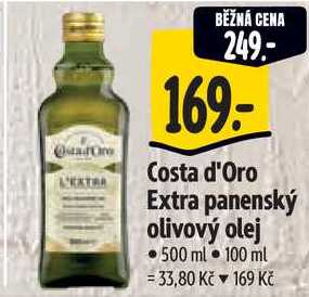 Costa d'Oro Extra panenský olivový olej, 500 ml