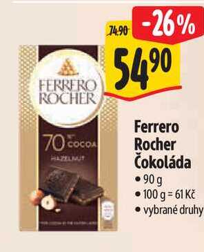 Ferrero Rocher Čokoláda, 90 g