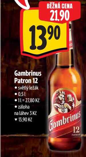 Gambrinus Patron 12, 0,5 l  v akci