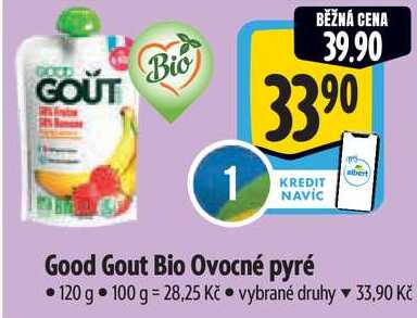 Good Gout Bio Ovocné pyré, 120 g