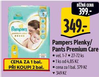 Pampers Plenky/Pants Premium Care, 27-72 ks