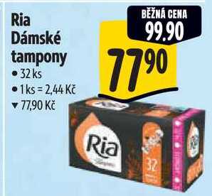Ria Dámské tampony, 32 ks