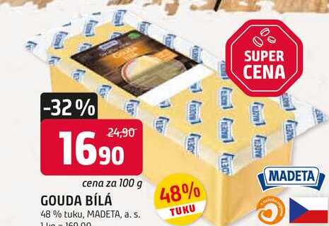 GOUDA BÍLÁ 48% tuku, 100g