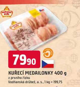 KUŘECÍ MEDAILONKY 400 g z prsního řízku 