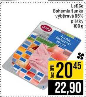 Le & Co Bohemia šunka výběrová 85% plátky 100 g 