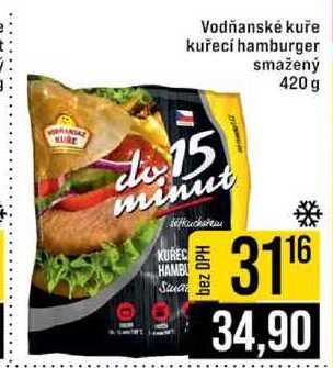 Vodňanské kuře kuřecí hamburger smažený 420 g 
