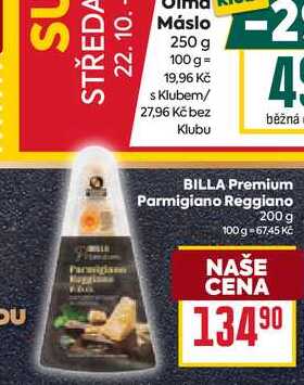 BILLA Premium Parmigiano Reggiano 200 g 
