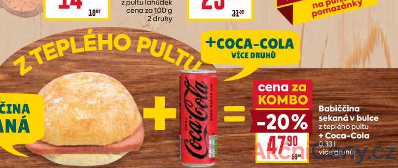 Babiččina sekaná v bulce z teplého pultu + Coca-Cola 0,33l