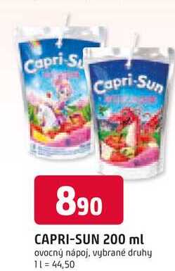 Capri-Sun 200ml ovocný nápoj, vybrané druhy 