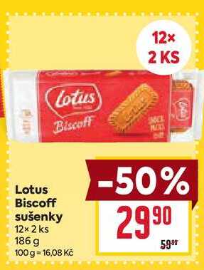 Lotus Biscoff sušenky 12x2 ks 186 g 