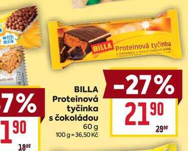 BILLA Proteinová tyčinka s čokoládou 60 g 