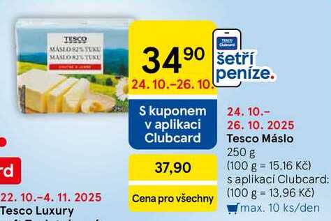 Tesco Máslo, 250 g 