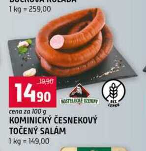 Kominický česnekový točený salám 100g