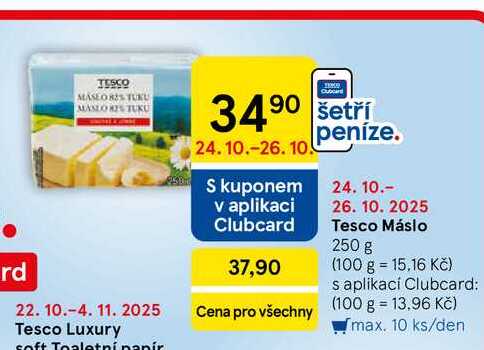 Tesco Máslo, 250 g 