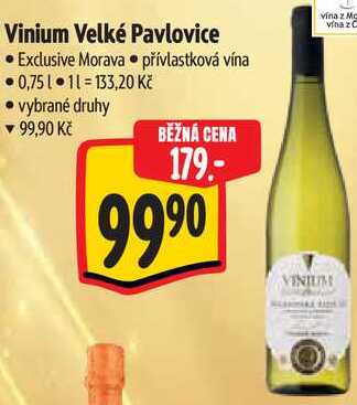 Vinium Velké Pavlovice Exclusive Morava, 0,75 l 