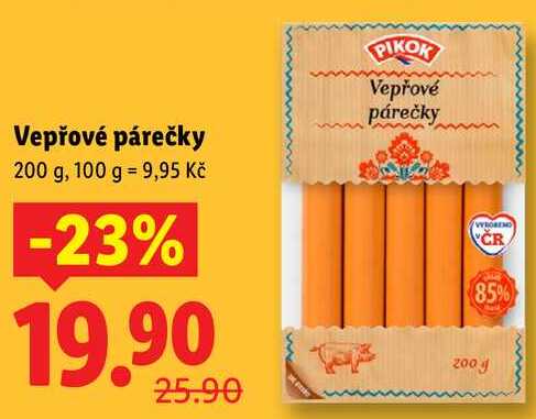 Vepřové párečky, 200 g