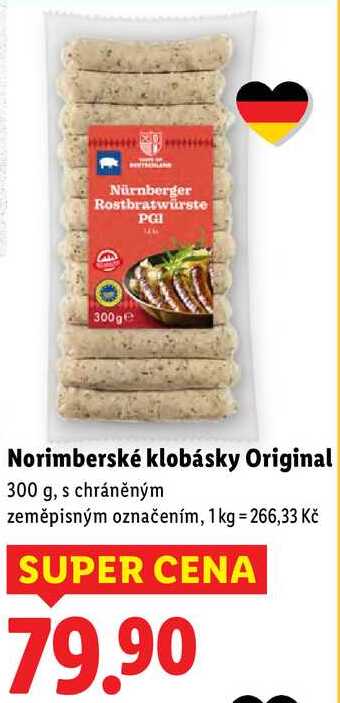 Norimberské klobásky Original, 300 g
