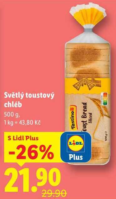 Světlý toustový chléb, 500 g