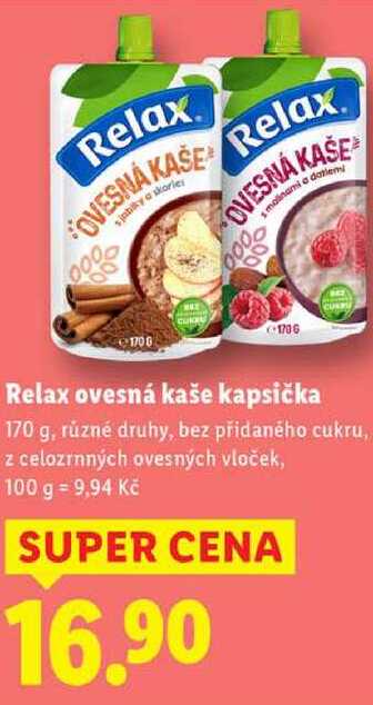 Relax ovesná kaše kapsička, 170 g