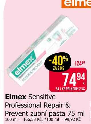 Elmex Professional Repair & Prevent zubní pasta 75 ml 
