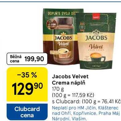 Jacobs Velvet Crema náplň, 170 g