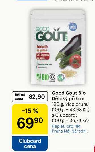 Good Gout Bio Dětský příkrm, 190 g