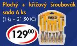 Plochý + křížový šroubovák sada 6 ks 