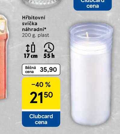 Hřbitovní svíčka náhradní, 200 g
