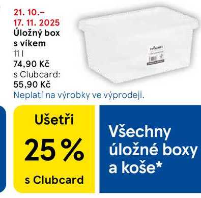 Úložný box s víkem 11 l