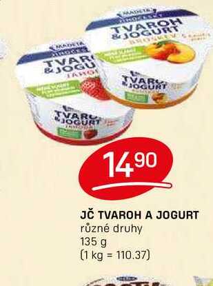 JČ TVAROH A JOGURT různé druhy 135 g 